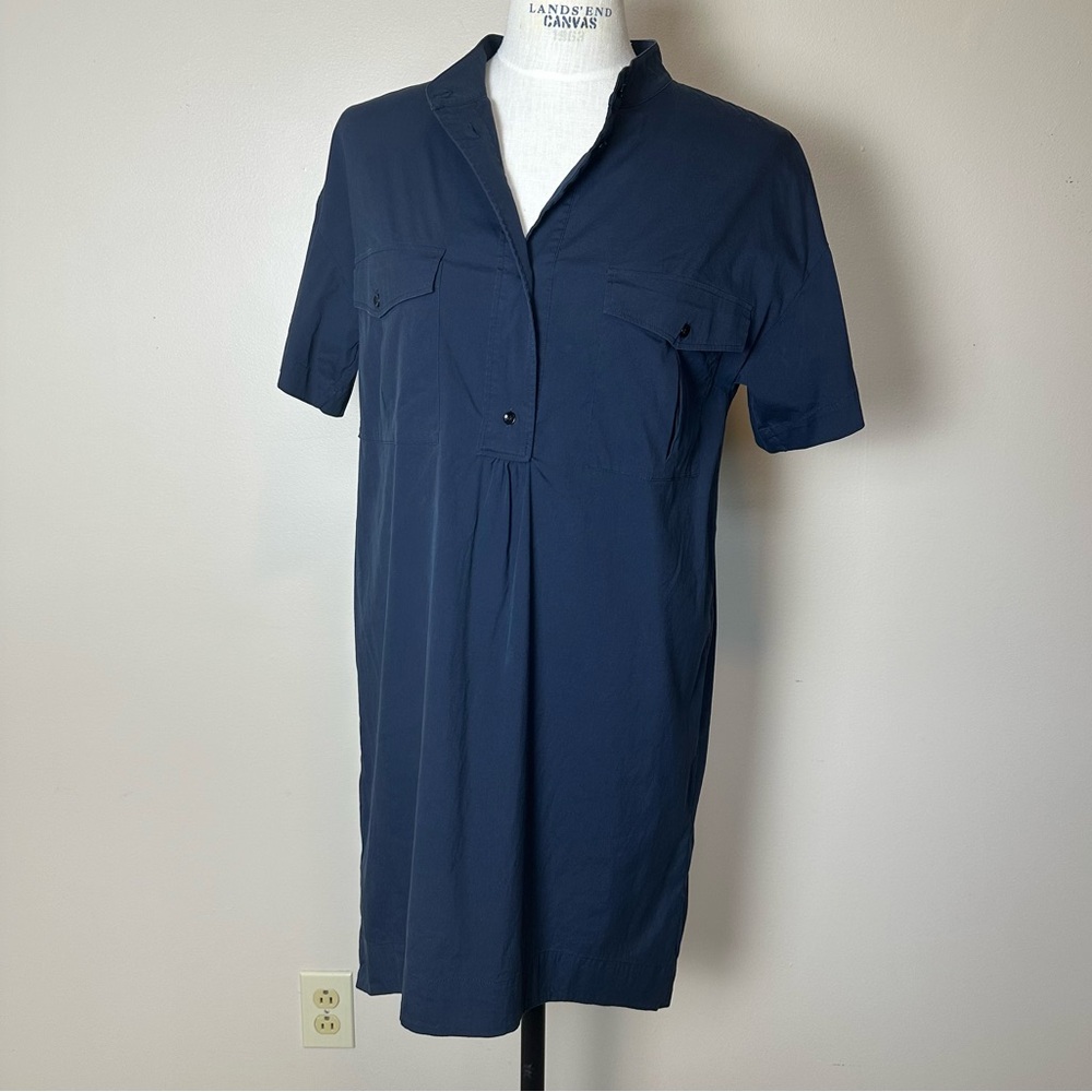 Piazza Sempione Dress Dark Blue Button Utility Style Comfy